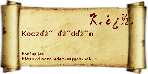 Koczó Ádám névjegykártya